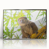 Acrylic print of a Madagascar landscape in art deco style, with silver frame, suitable for modern art wall decor.