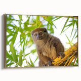 Framed canvas landscape art paintings depicting Madagascar with colorful trees and a golden frame.