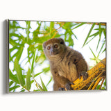 Vintage poster art of a colorful Madagascar scenery on extra large framed canvas, ideal for living room decor.
