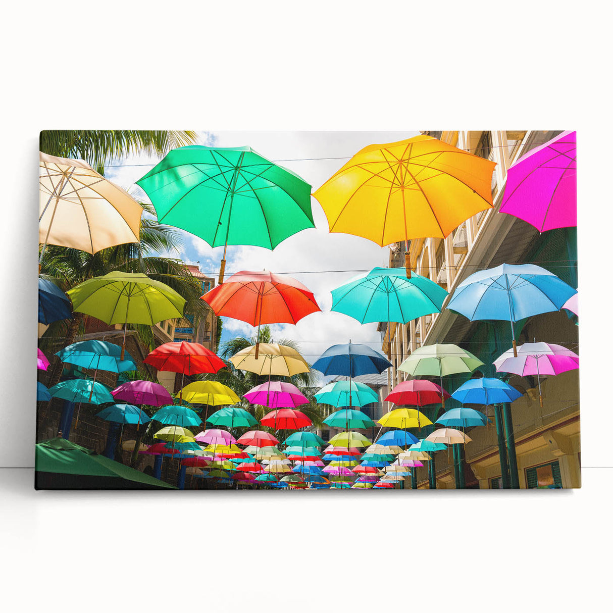 Black and white photo of Mauritius scenery on stretched canvas, ideal for kitchen wall art or bedroom ambiance.