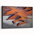 Black and white framed canvas featuring a Namibian landscape, ideal for bedroom wall decor.