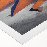 Art deco poster depicting the Namibian desert landscape on rolled canvas, suitable for dining room decor.