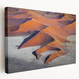 Large canvas print depicting a serene Namibian landscape in earth tones, suitable for kitchen wall art.