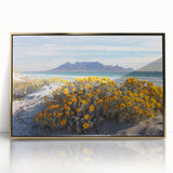 Large art print of a South African landscape in muted earth tones on a framed acrylic, ideal for modern art wall decor.