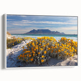 Vintage poster art of an African scenery on a large framed canvas with colorful accents, ideal for living room decor.