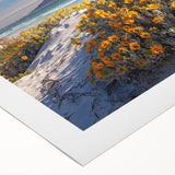 Art deco poster depicting the South African scenery in muted earth tones on rolled canvas, suitable for dining room wall art.