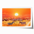 Extra large wall art of Tanzanian scenery in muted earth tones on rolled canvas, ideal for art wall dining room.