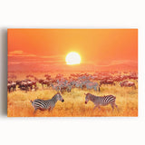 Monochrome African landscape on stretched canvas, ideal for kitchen wall art.