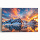 Black and white photograph of Antarctic landscape on large stretched canvas, suitable for kitchen wall art.