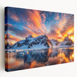 Antarctica landscape on large stretched canvas featuring icy blue and white tones, ideal for kitchen wall art.