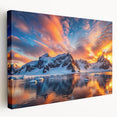 Antarctica landscape on large stretched canvas featuring icy blue and white tones, ideal for kitchen wall art.