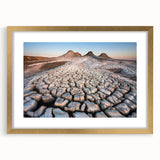 Extra large abstract art print featuring textured scenery of Azerbaijan in gold frame, ideal for living room decor.