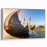 Vintage poster art of a scenic Bangladesh landscape on a framed canvas, featuring colorful art in extra large size.
