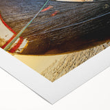 Art deco poster featuring a serene Bangladesh landscape in muted green and blue tones on rolled canvas.