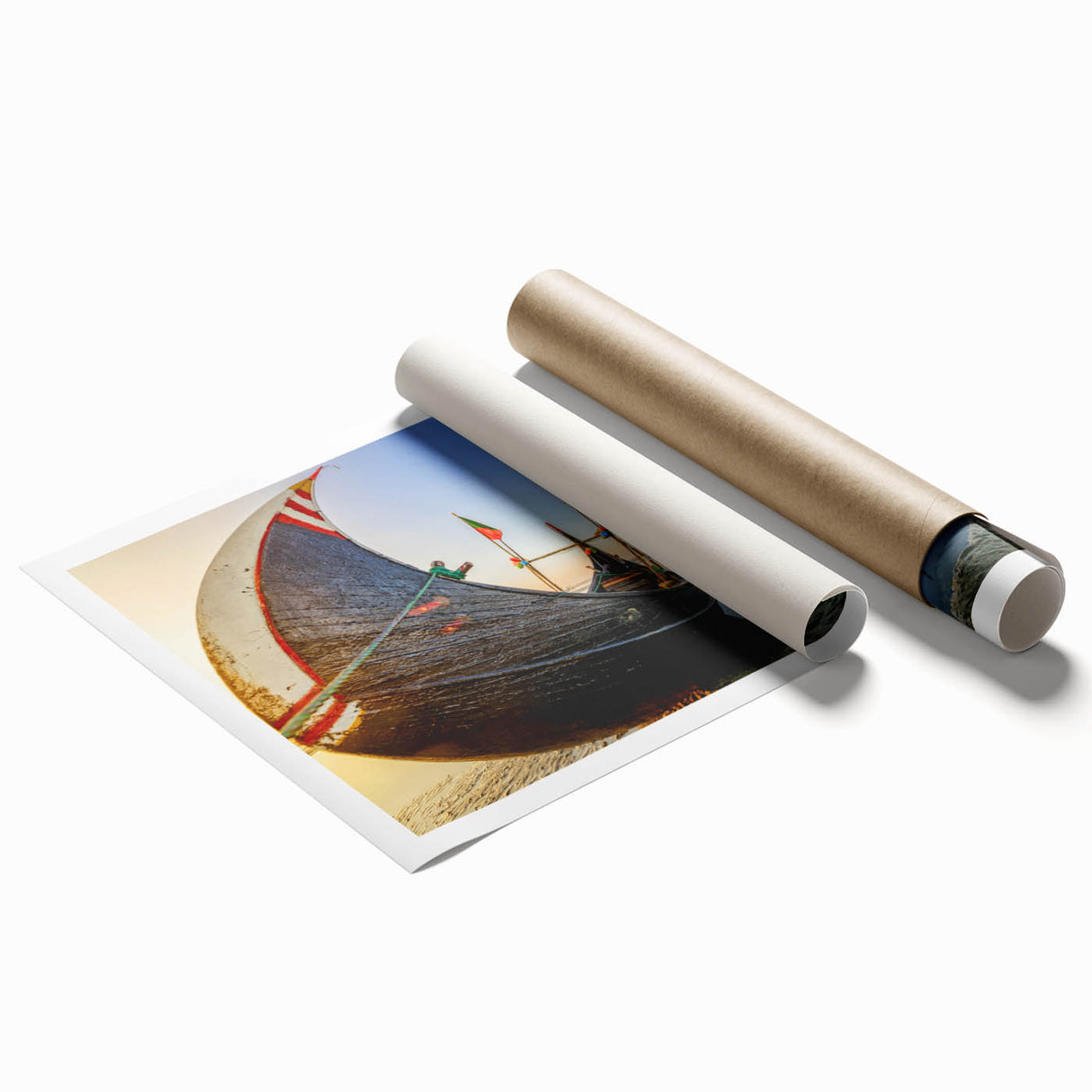 Extra large rolled print of a serene Bangladeshi landscape with lush greenery and flowers.