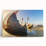 Black and white photograph on stretched canvas depicting a serene Bangladeshi landscape.