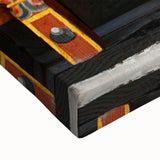 Black and white landscape art painting of Bhutan scenery on stretched canvas, ideal for bedroom wall art.