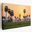 Large canvas print of a Cambodian landscape in muted earth tones, suitable for kitchen wall art.