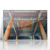 Framed acrylic print of Beijing skyline in muted gray and blue tones, suitable for modern art wall decor.