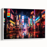 Vintage poster art of Shanghai skyline in vibrant colors on extra large framed canvas, ideal for living room decor.