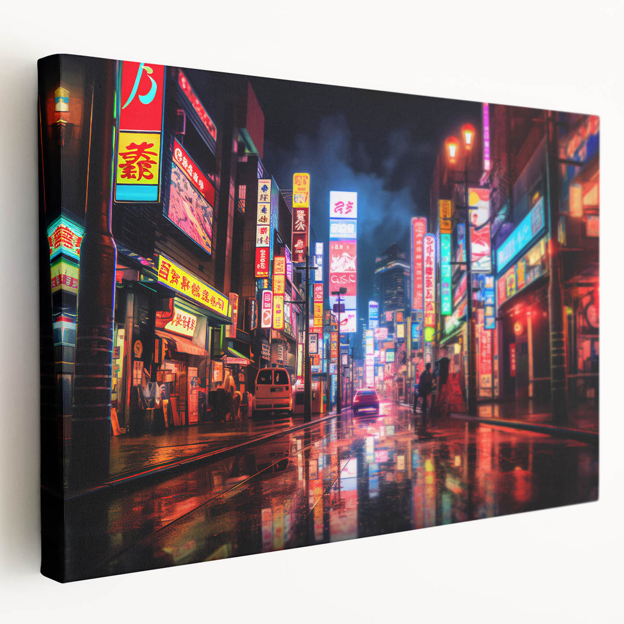 Large canvas print of Shanghai skyline in muted gray and blue tones, ideal for kitchen wall art.