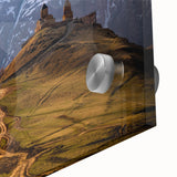 Large abstract wall art featuring vibrant colors and mid-century modernist design on acrylic glass.