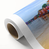 Art Deco-style poster of an Indian landscape in vibrant colors on rolled canvas, suited for nursery wall art.