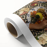 Art Deco style poster of a scenic Indonesian landscape on rolled canvas, suitable for nursery wall art.