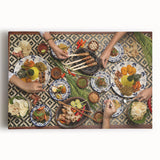 Black and white photo of Indonesian landscape on large stretched canvas, suitable for kitchen wall art.