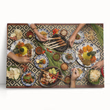 Black and white photograph of an Indonesian landscape on stretched canvas, ideal for kitchen wall art or bedroom ambiance.