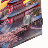 Acrylic print of Mount Fuji in muted earth tones, ideal for dining room art in a mid-century modernist style.