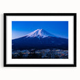 Extra large abstract art print featuring a colorful, textured depiction of a Japanese scenery in a black frame.