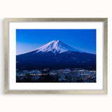 Textured art print of abstract Japanese scenery in muted earth tones, framed in silver, ideal for bedroom art.
