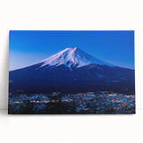 Black and white large art print of a Japanese landscape on stretched canvas, ideal for kitchen wall art or bedroom decor.