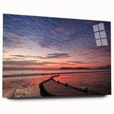 Large abstract wall art of a Malaysian landscape in muted earth tones on acrylic glass.