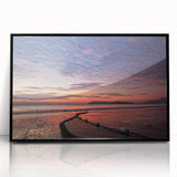 Large abstract wall art depicting a Malaysian landscape in muted earth tones on a black-framed acrylic panel.