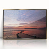 Framed acrylic print of a Malaysian landscape in gold and green tones, ideal for modern art wall decor.