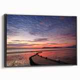 Black and white landscape painting of a Malaysian scenery on framed canvas, suitable for bedroom wall decor.