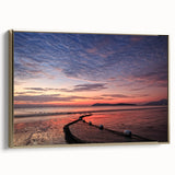 Framed canvas depicting a vintage-style Malaysian landscape in black and gold tones, ideal for bedroom wall art.