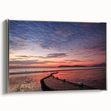 Landscape art painting of a Malaysian scenery on framed canvas, featuring vibrant green and blue tones.