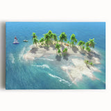 Black and white photograph of Maldives on stretched canvas, ideal for kitchen wall art.