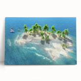 Black and white photograph of Maldives scenery on large stretched canvas, ideal for kitchen wall art or bedroom decor.