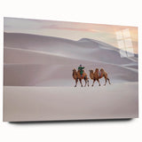 Acrylic print of a large abstract landscape in muted earth tones, ideal for bedroom or dining room art.