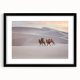 Extra large colorful abstract art print depicting a textured Mongolian landscape on a black framed canvas.