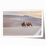 Extra large rolled print of a Mongolian landscape, featuring muted earth tones, ideal for art wall dining room.