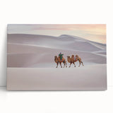 Black and white photograph of a Mongolian landscape on stretched canvas, suitable as kitchen wall art or bedroom decor.