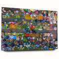 Acrylic print of a large abstract depiction of a Myanmar landscape, in earthy and green tones.