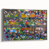 Landscape art painting of a Myanmar scenery on framed canvas, featuring vibrant colors and vintage poster style.