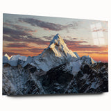 Large acrylic print of abstract Mount Everest scenery in cool blue and gray shades, ideal for bedroom or dining room art.