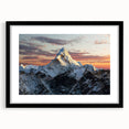 Abstract art print of Mount Everest in vibrant colors on a textured, extra large canvas, ideal for living room decor.